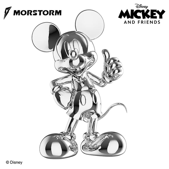 Morstorm Disney Mickey and Friends Disney Art Statue Series Mickey Mouse Thumb Up (Silver Chrome) 11