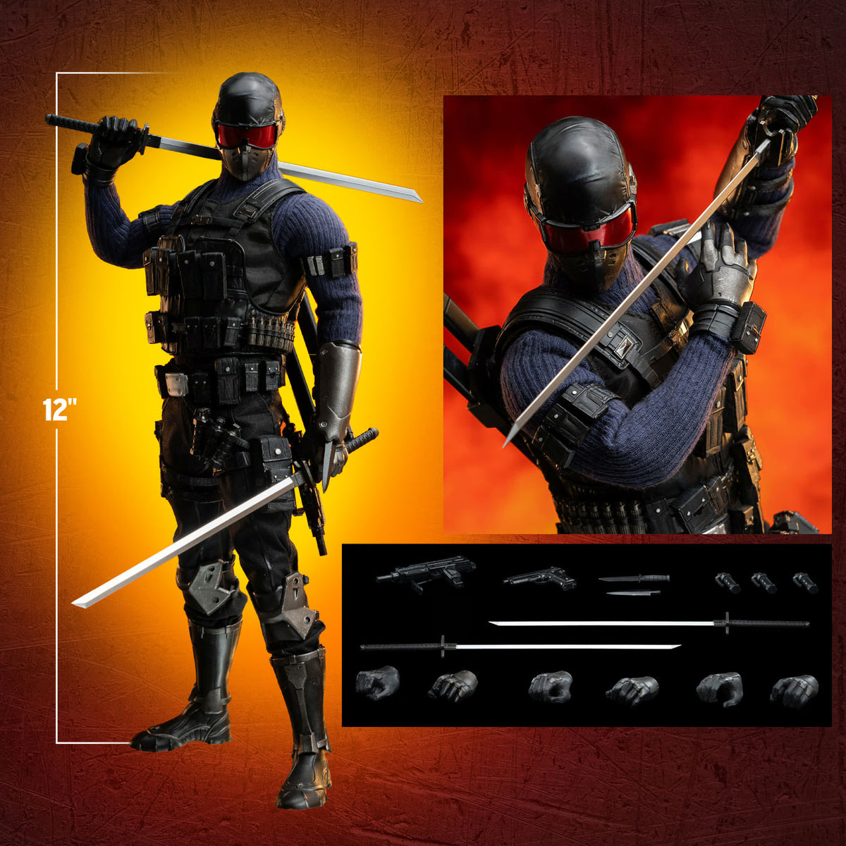 Threezero G.I. Joe Commando Snake Eyes 1/6 Scale 12 Collectible Figure In Hand Threezero G.I. Joe Commando Snake Eyes 1/6 Scale 12 Collectible Figure In Hand