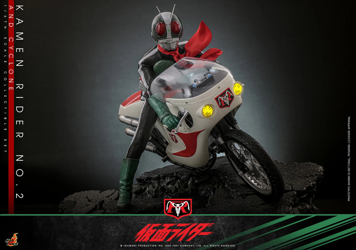MASKED RIDER No.2 & CYCLONE 1/12スケール Hot Toys Kamen Rider No. 2 and Cyclone 1/6 Scale 12