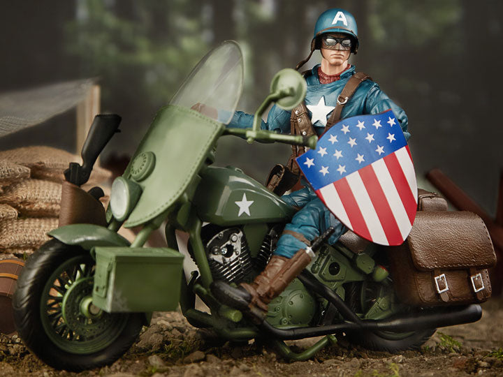 Hasbro Marvel Comics 80th Anniversary Marvel Legends Ultimate Captain America 6-Inch Action Figure with Motorcycle