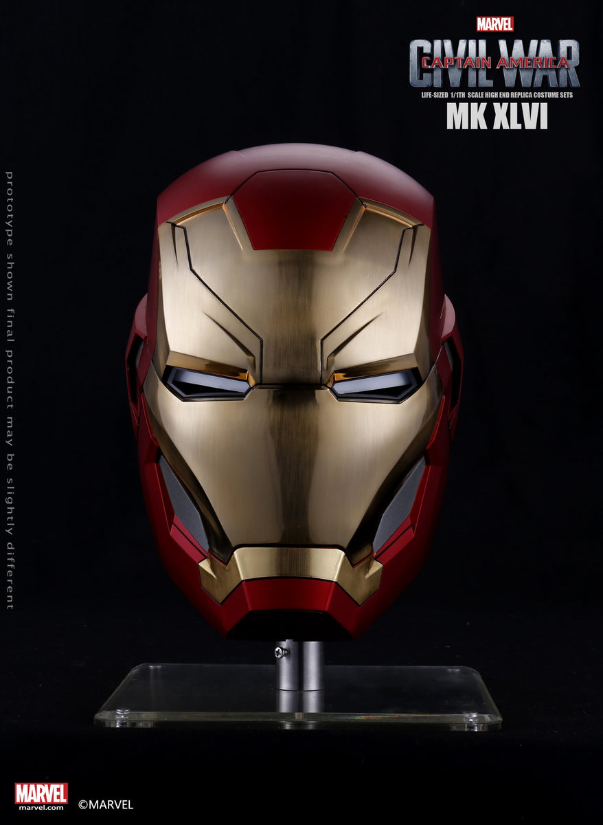 Dimension Studio Marvel Captain America Civil War Iron Man Mark XLVI 1/1 Scale LED Motorized Helmet