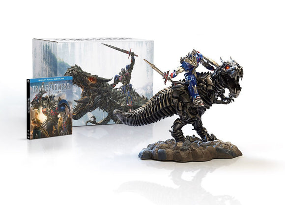 Transformers Age of Extinction Blu Ray Gift Set Grimlock & Optimus Prime Statue