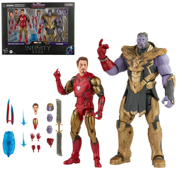 Hasbro Marvel Legends Infinity Saga Avengers Endgame Iron Man 85 vs. Thanos 6-Inch Action Figures Set