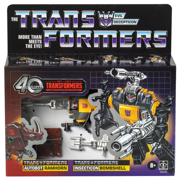 Hasbro Transformers Retro 40th Anniversary G1 Bombshell & Ramhorn Action Figure Set