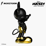 Morstorm Disney Mickey and Friends Disney Art Statue Series Mickey Mouse Thumb Up (Black & Gold Chrome) 11" Polystone Statue