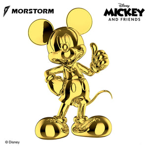 Morstorm Disney Mickey and Friends Disney Art Statue Series Mickey Mouse Thumb Up (Gold Chrome) 11" Polystone Statue