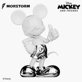 Morstorm Disney Mickey and Friends Disney Art Statue Series Mickey Mouse Thumb Up (White & Silver Chrome) 11" Polystone Statue