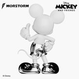 Morstorm Disney Mickey and Friends Disney Art Statue Series Mickey Mouse Thumb Up (White & Silver Chrome) 11" Polystone Statue