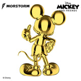 Morstorm Disney Mickey and Friends Disney Art Statue Series Mickey Mouse Thumb Up (Gold Chrome) 11" Polystone Statue