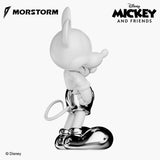 Morstorm Disney Mickey and Friends Disney Art Statue Series Mickey Mouse Thumb Up (White & Silver Chrome) 11" Polystone Statue