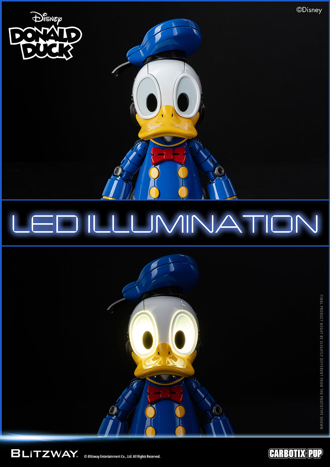 Blitzway Disney Carbotix Donald Duck Diecast Action Figure