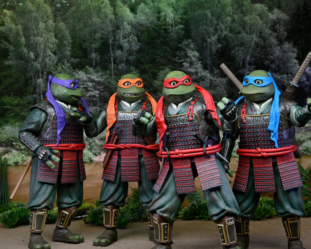 ド*ブ様 TMNT Movie III サムライフィギュア 4体セット NECA TMNT Teenage Mutant Ninja Turtles 3 Samurai Ver. Figure