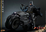 Hot Toys DC The Flash (2023) Batman and Batcycle 1/6 Scale 12" Collectible Figure Set