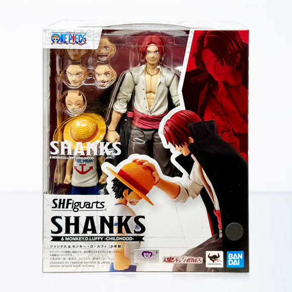 Bandai S.H.Figuarts One Piece Shanks and Monkey D. Luffy (Childhood) Action Figure Set
