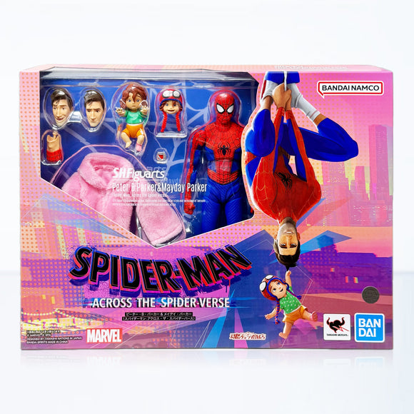 Premium Bandai Tamashii Nations S.H.Figuarts Spider-Man: Across the Spider-Verse Peter B. Parker & Mayday Parker Exclusive Action Figure
