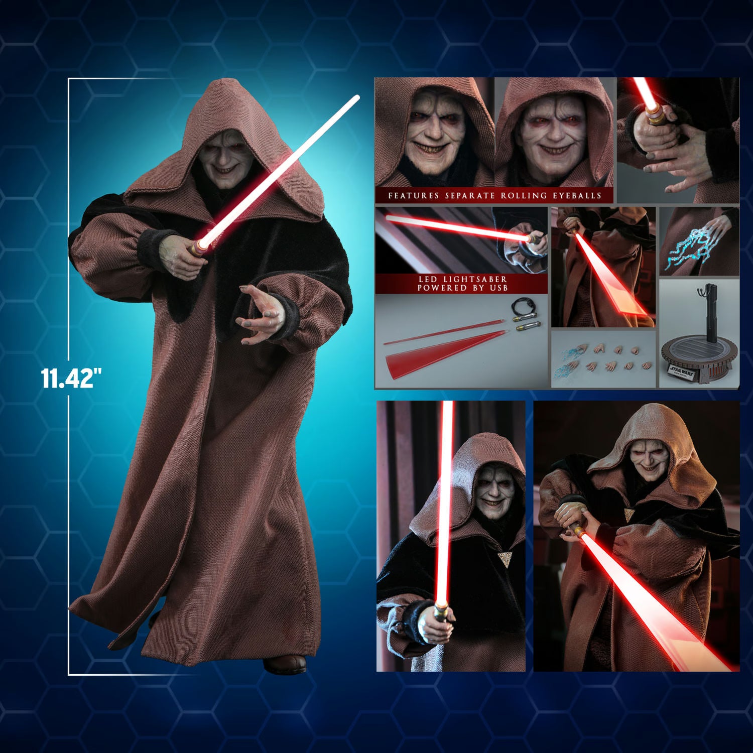 レア デッドストック新品DARTH SIDIOUS ジェダィ STAR WARS Hot Toys Star Wars: Episode III – Revenge of the Sith Darth