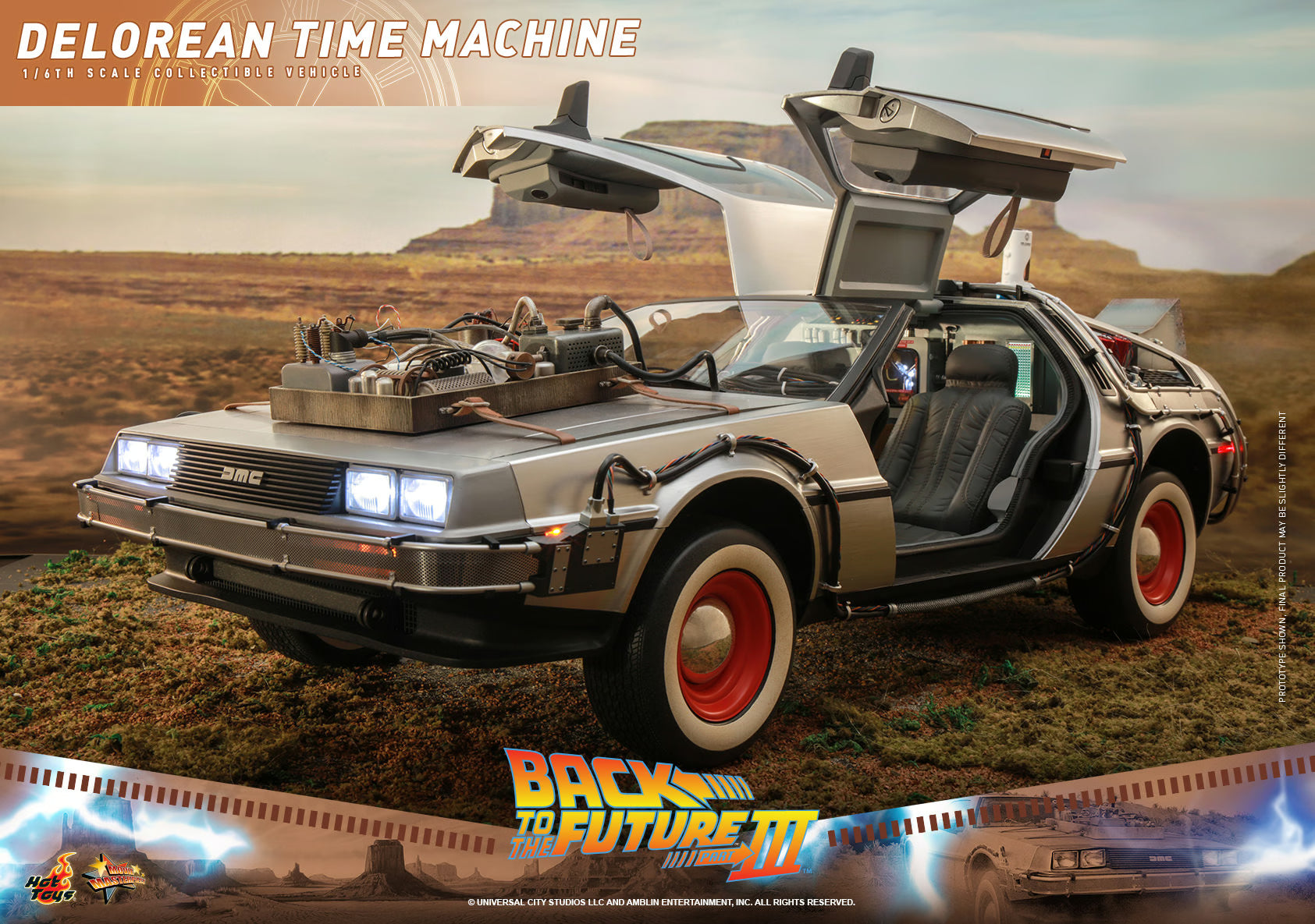 Hot Toys Back To The Future Part III The Delorean Time Machine 1/6