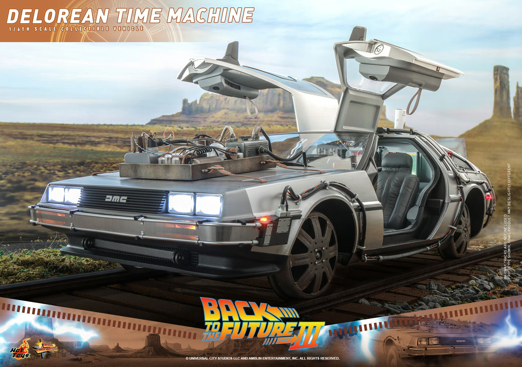 Hot Toys Back To The Future Part III The Delorean Time Machine 1/6