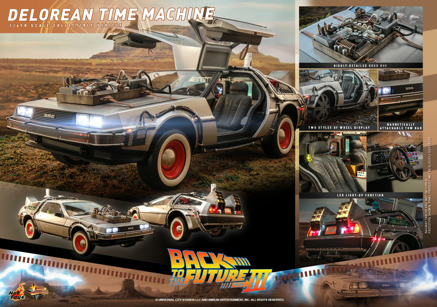 Hot Toys Back To The Future Part III The Delorean Time Machine 1/6