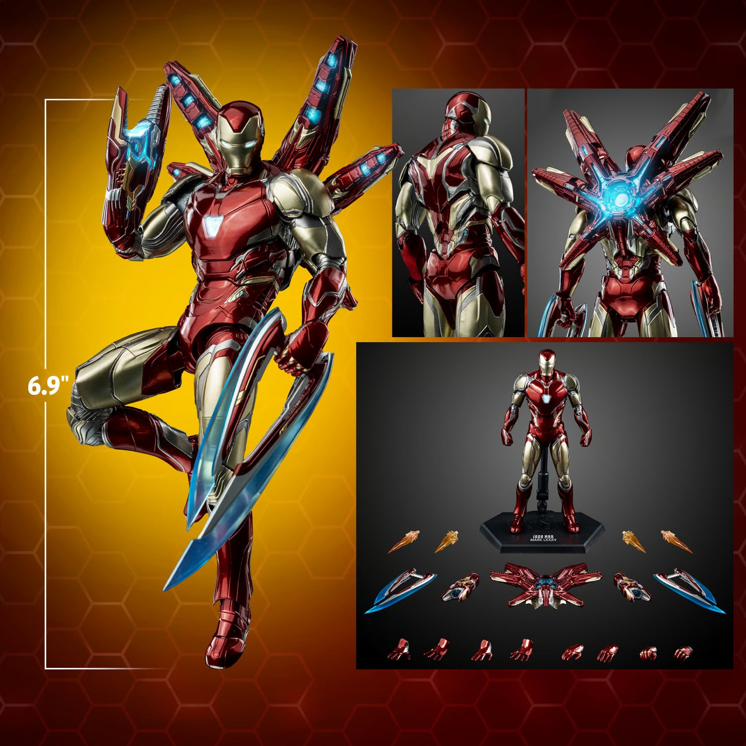 threezero Iron Man Mark XLVI フィギュア New Threezero DLX Iron Man Mk46 Mark XLVI Civil War 1/12 Scale | eBay