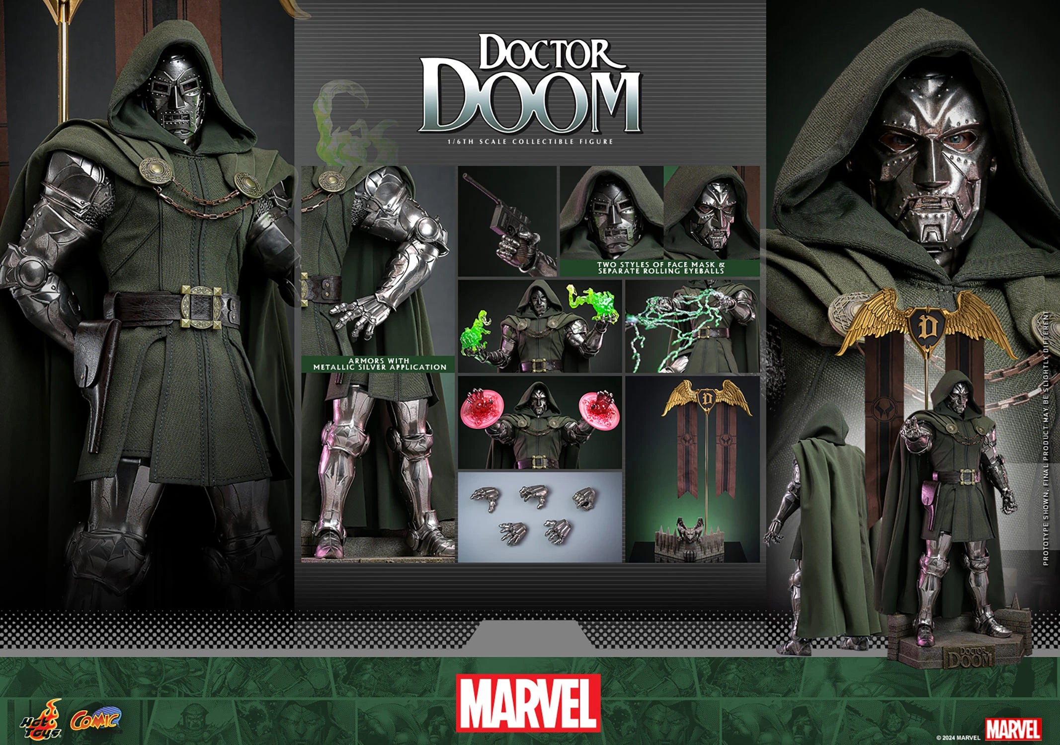 Hot Toys Marvel Comics Fantastic Four Doctor Doom 1/6 Scale 12