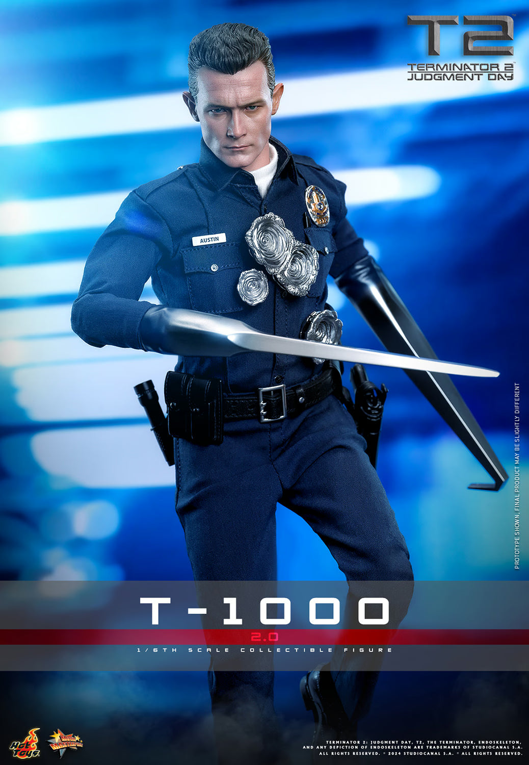 その他 Hottoys T-1000 1/6 Hot Toys Terminator 2 : Judgement Day T-1000 (2.0) 1/6 Scale 12