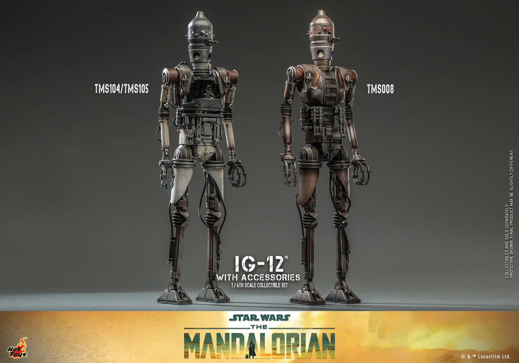 Hot Toys The Mandalorian IG-12 and Grogu with Accessories 1/6