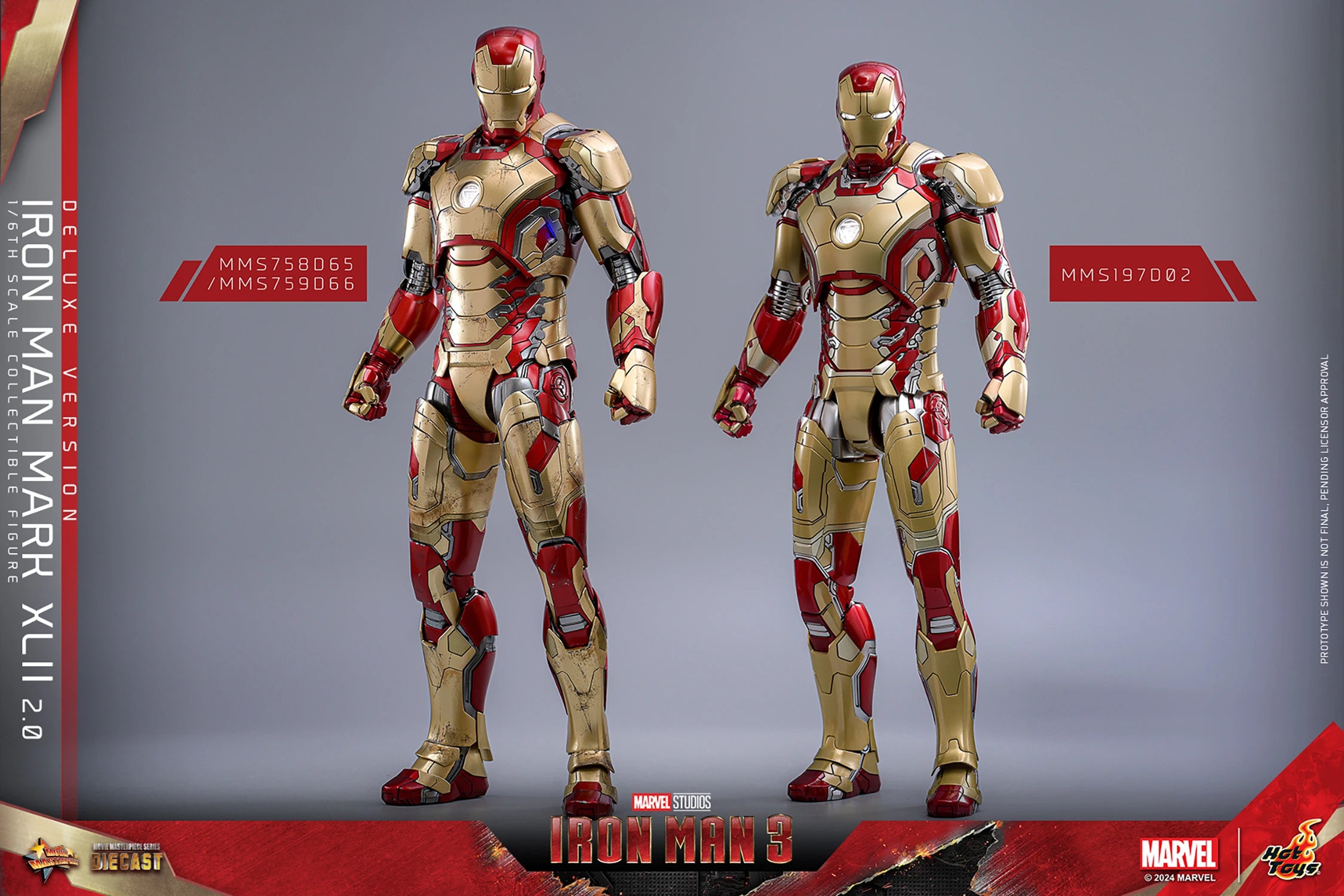 Hot Toys Marvel Comics Iron Man 3 Iron Man Mark XLII (2.0) Deluxe