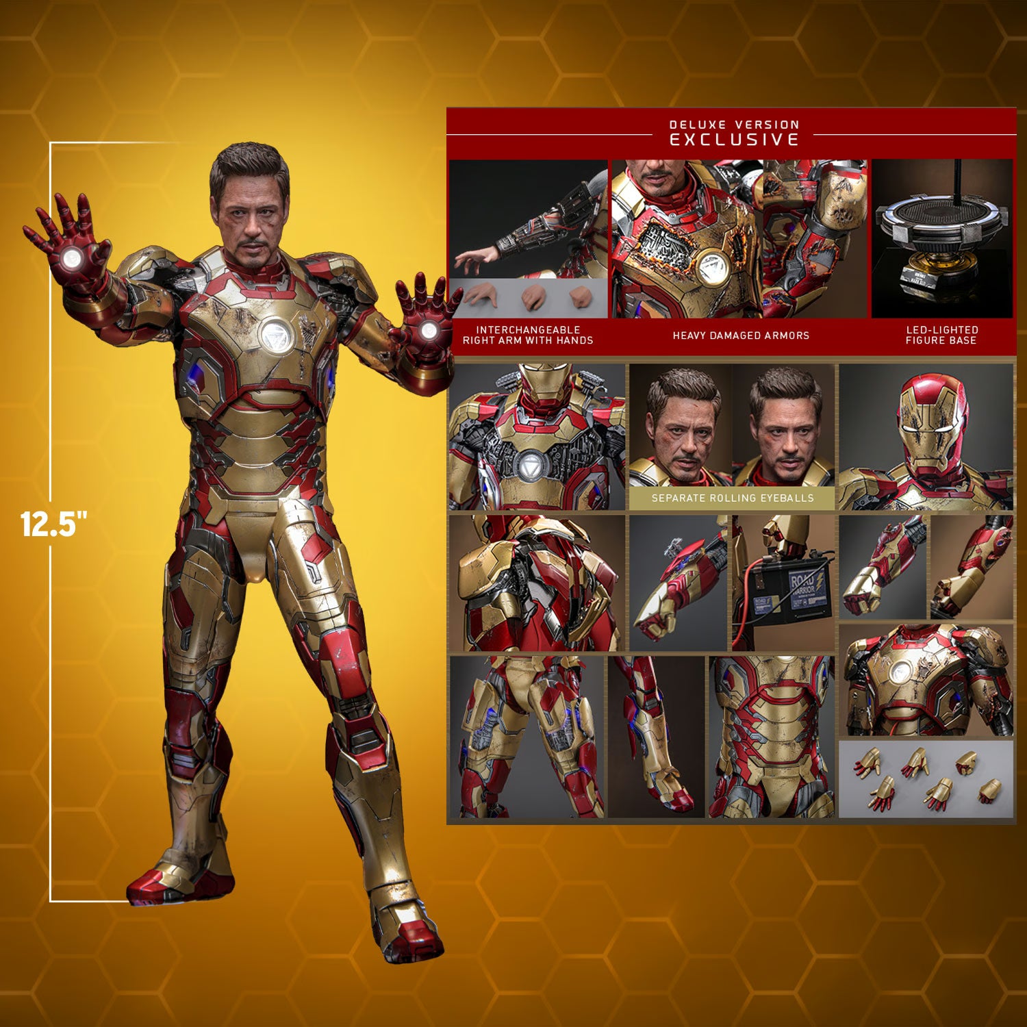 Hot Toys Marvel Comics Iron Man 3 Iron Man Mark XLII (2.0) Deluxe