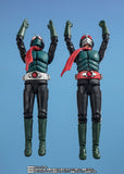 Premium Bandai Tamashii Nations S.H.Figuarts Shin Kamen Rider Masked Rider No. 2 with Cyclone Collectible Figure Set