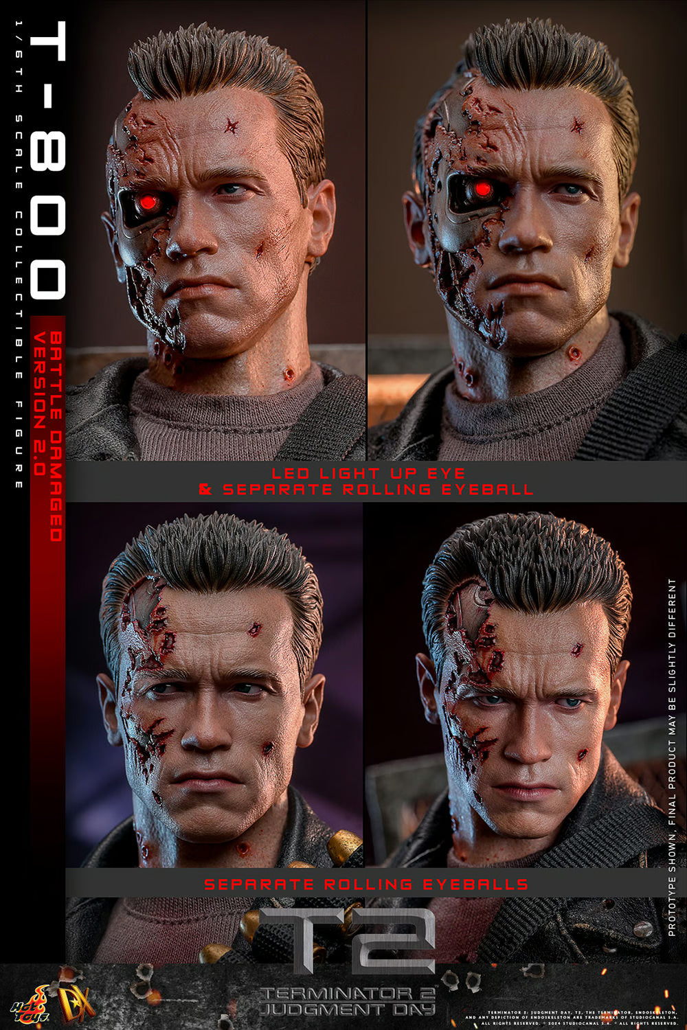 Hot Toys Terminator 2 : Judgement Day DX46 T-800 (Battle Damaged