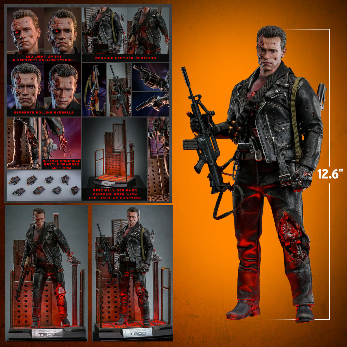 Hot Toys Terminator 2 : Judgement Day DX46 T-800 (Battle Damaged Versi ...