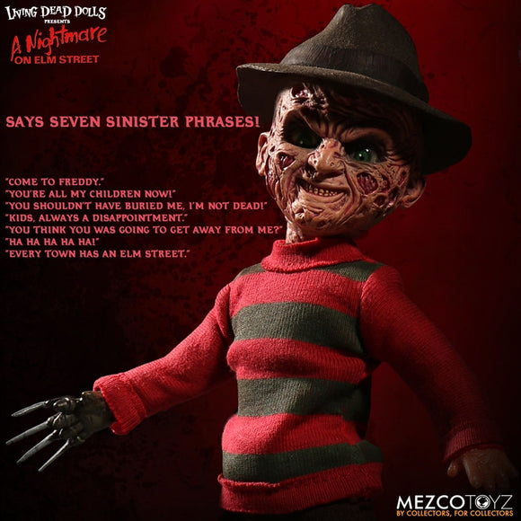 Mezco Toyz Living Dead Dolls A Nightmare On Elm Street Talking Freddy Krueger Figure