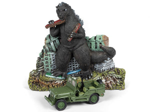 Johnny Lightning Godzilla Ground Assault With 1/64 Scale Willys MB Jeep