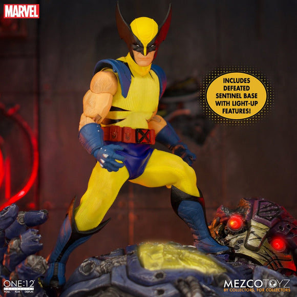 Mezco Toyz Marvel Comics One:12 Collective Wolverine Deluxe Steel Box Edition with Defeated Sentinel Base