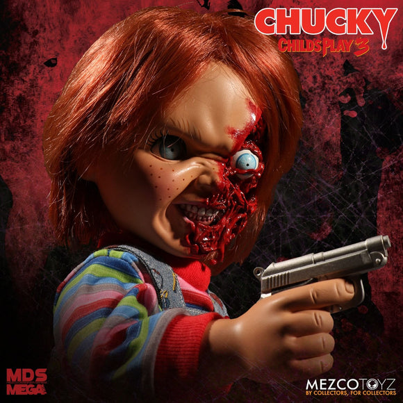 Mezco Toyz Child's Play 3 Designer Series Talking Pizza Face Chucky Mega Size 15