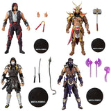 McFarlane Mortal Kombat Series 5 Action Figure Set of 4 Liu Kang, Shao Kahn, Scorpion in the Shadows Variant & Sub-Zero Winter Purple Variant