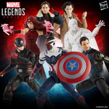 Hasbro Disney+ Marvel Legends Wave 1 Set of 7 Figures Captain America (Sam Wilson/Falcon), John Walker (U.S. Agent), Baron Zemo, Bucky Barnes (Winter Soldier), Loki, Scarlet Witch & Vision (Captain America Flight Gear BAF)