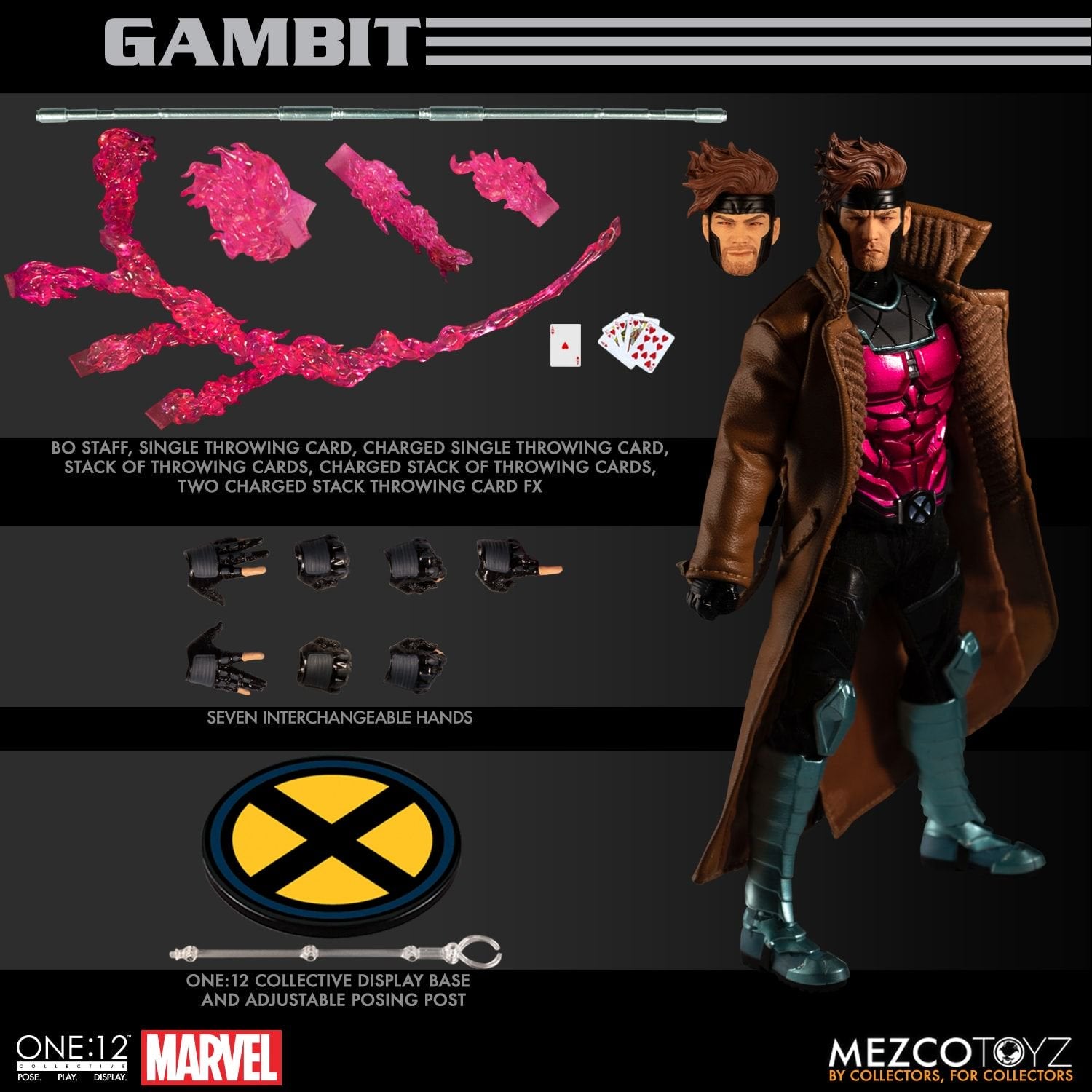 Mezco Toyz One:12 Collective Marvel Comics X-Men Gambit 1/12 Scale