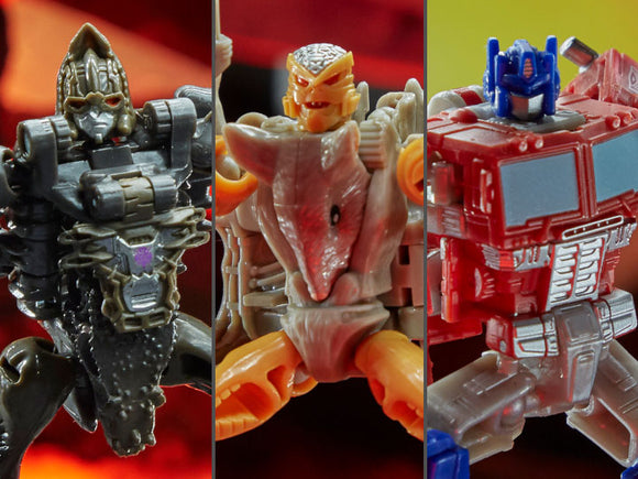 Hasbro Transformers War for Cybertron Kingdom Core Set of 3 Figures Optimus Prime, Rattrap & Vertebreak