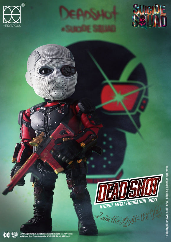 HEROCROSS Hybrid Metal Figuration 071 DC Comics Suicide Squad Dead Shot Diecast Action Figure