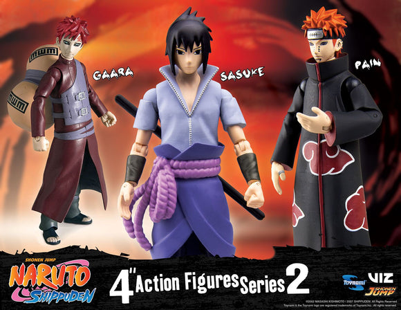 Toynami Naruto Shippuden 4-Inch Poseable Action Figure Series 2 Gaara, Sasuke, Pain Action Figure Set