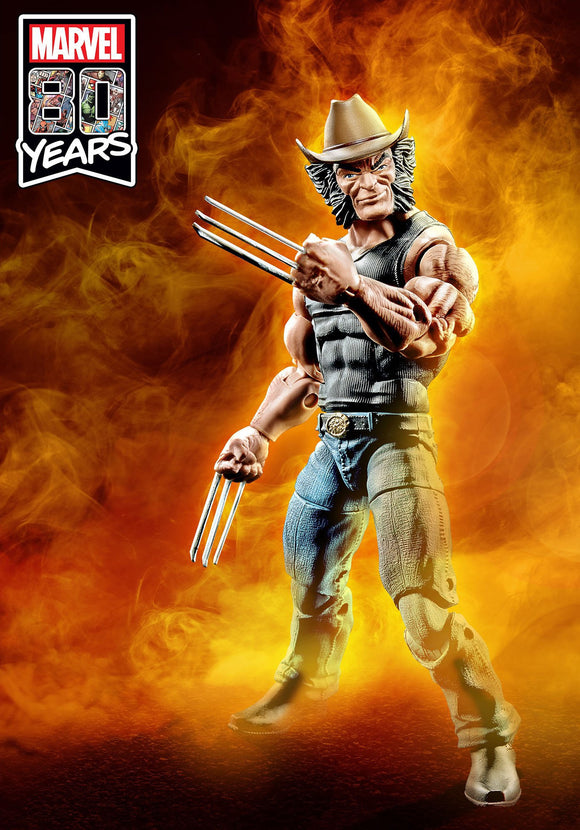 Hasbro Marvel Comics 80th Anniversary Marvel Legends Cowboy Logan Wolverine Figure