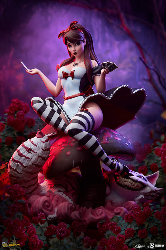 Sideshow Fairytale Fantasies Collection J Scott Campbell Collectibles Alice in Wonderland Game of Hearts Edition Alice Statue