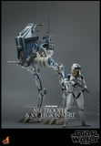 Hot Toys Star Wars:  The Clone Wars ARF Trooper and 501st Legion AT-RT 1/6 Scale Collectible Figure Set