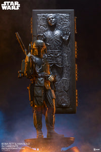 Sideshow Star Wars Boba Fett and Han Solo in Carbonite Premium Format Figure Statue