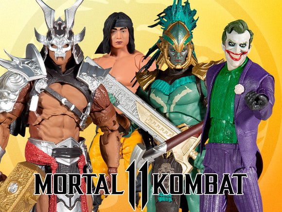 McFarlane Toys Mortal Kombat XI Series 7 7-Inch Action Figure Set of 4 Liu Kang (Fighting Abbot), Shao Kahn (Platinum), Kotal Kahn & The Joker