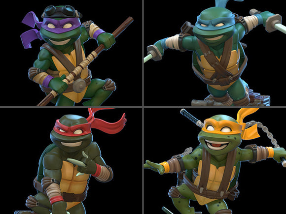 QMx TMNT Teenage Mutant Ninja Turtles Q-Fig Leonardo, Michelangelo, Donatello & Raphael Set of 4 Figures