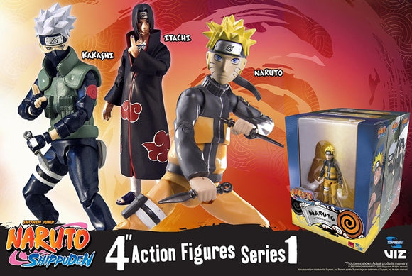 Toynami Naruto Shippuden 4-Inch Poseable Action Figure Series 1 Naruto Kakashi Itachi Figures Set