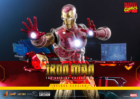 Hot Toys Marvel Comics The Origins Collection - Comics Masterpiece Series Diecast Iron Man (Delxue) 1/6 Scale Collectible Figure